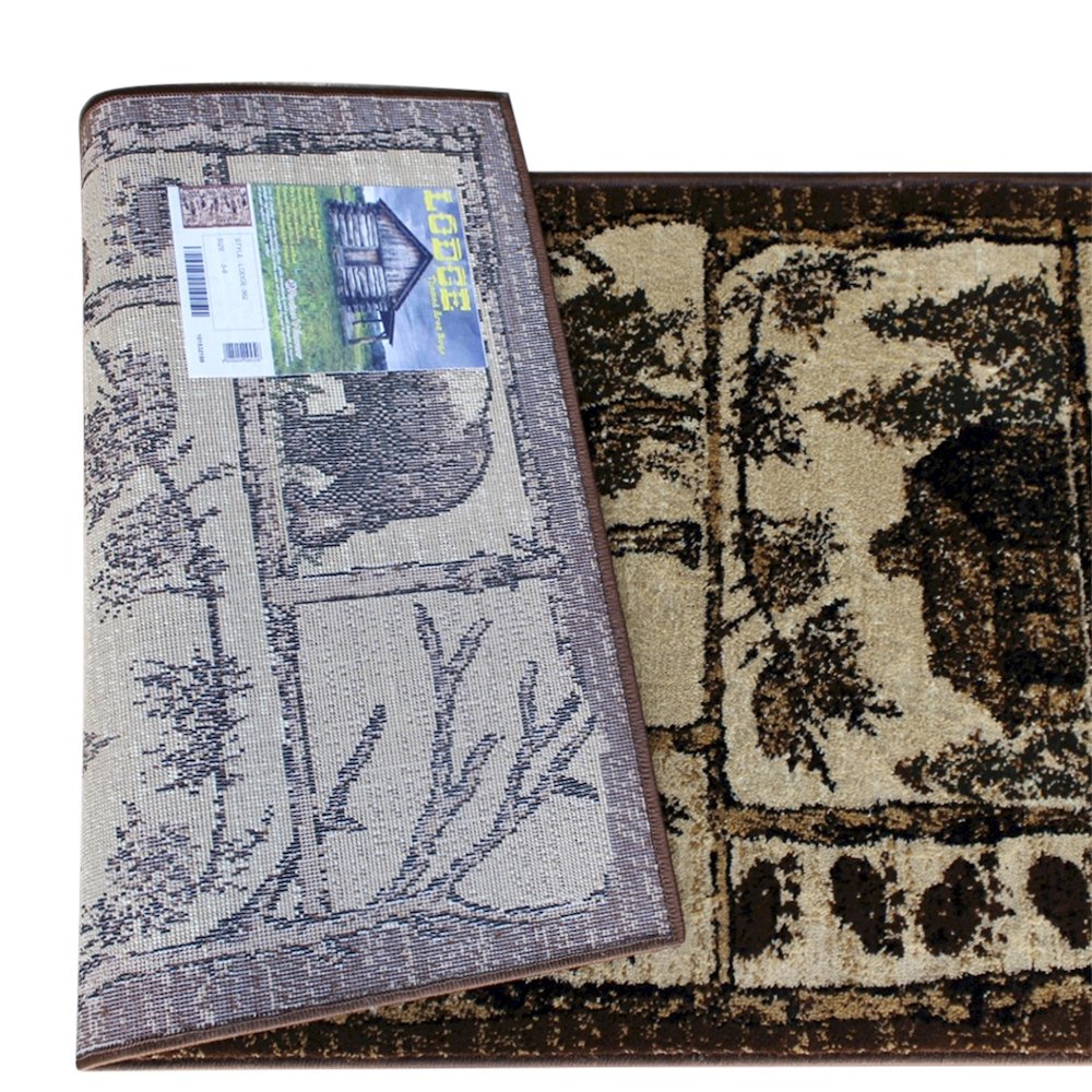 Rustic 2' x 7' Wildlife Design Area Rug for Indoor Use. Picture 5