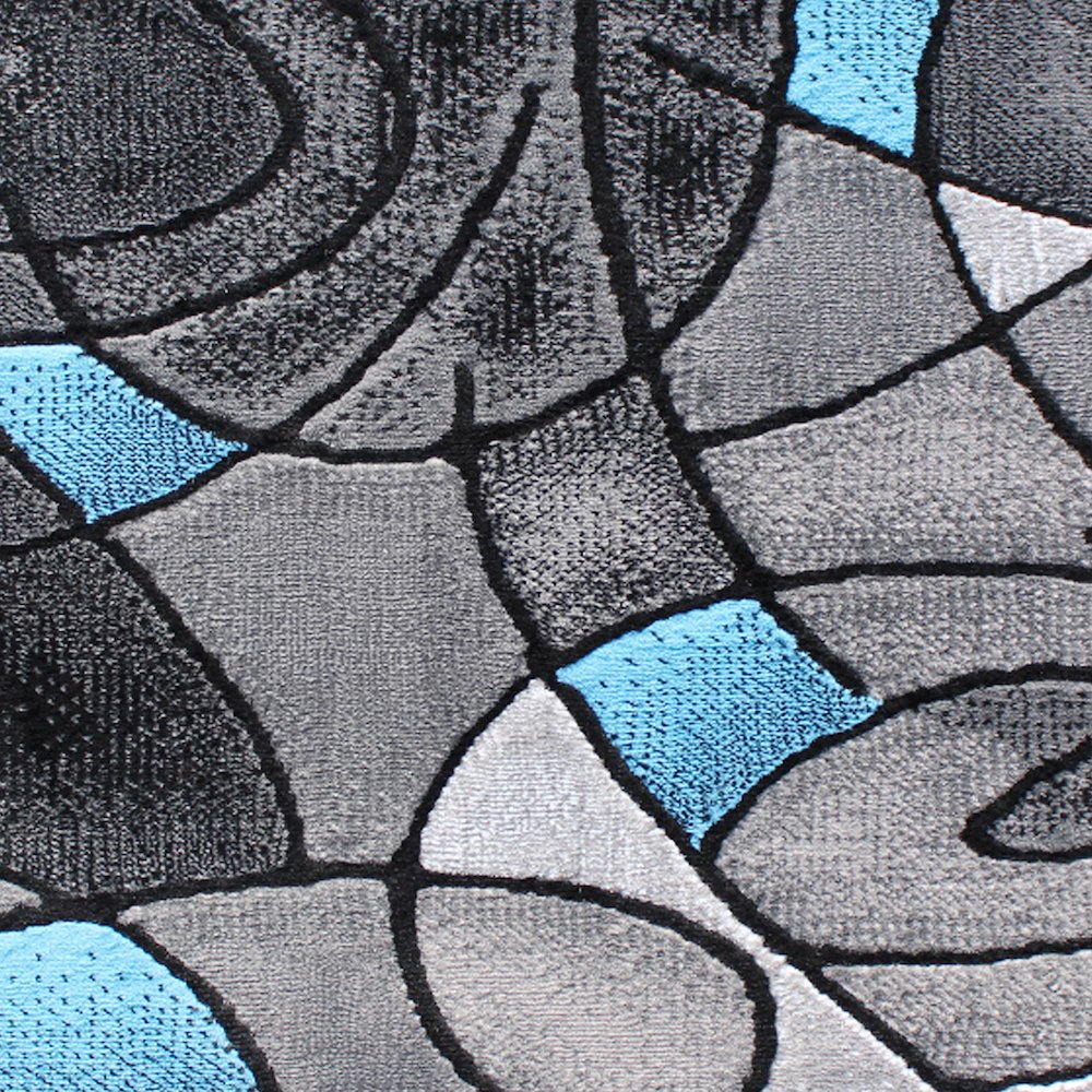 2' x 3' Blue Abstract Pattern Area Rug - Olefin Rug. Picture 6