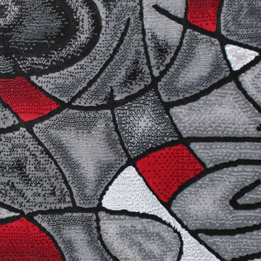 2' x 3' Red Abstract Pattern Area Rug - Olefin Rug. Picture 7