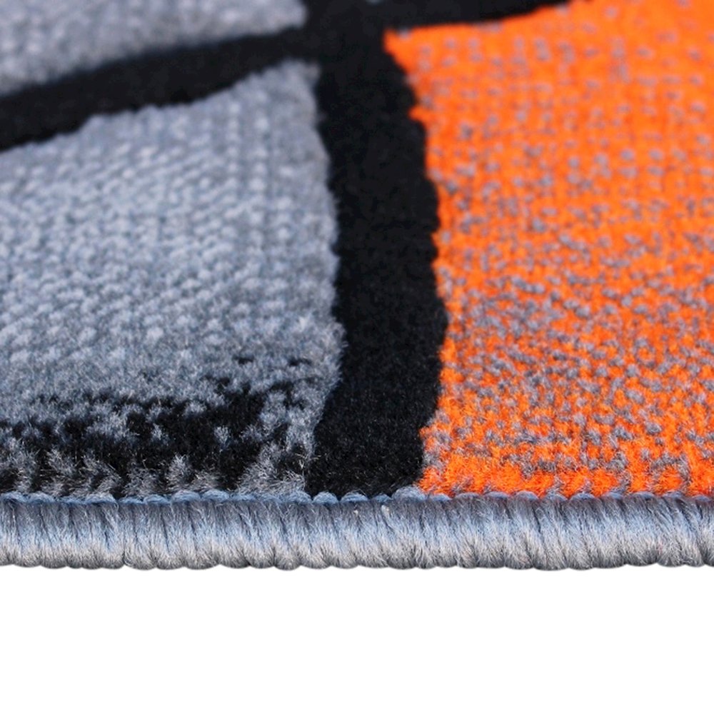 5' x 7' Orange Abstract Area Rug - Olefin Rug. Picture 6