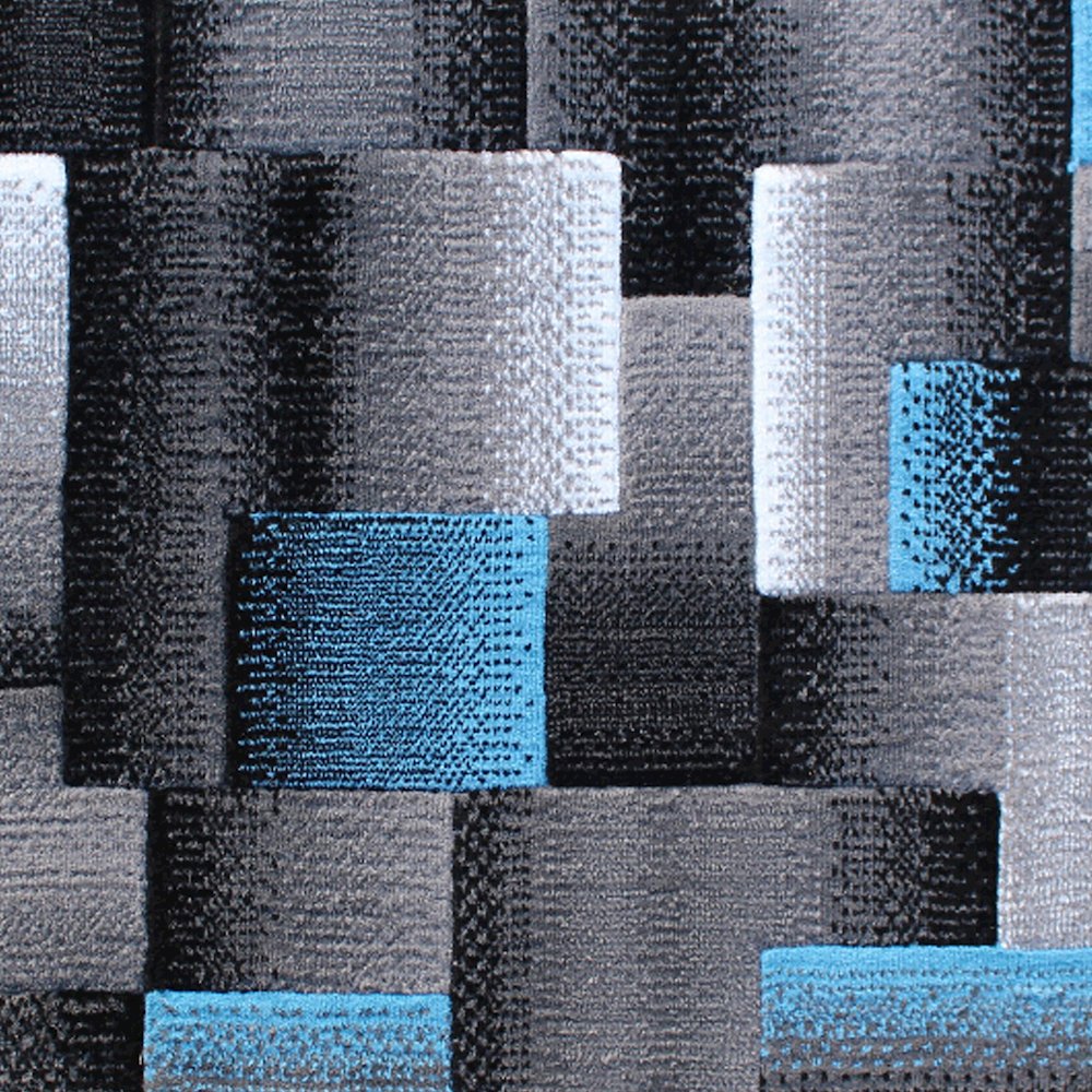 2' x 7' Blue Color Blocked Area Rug - Olefin Rug. Picture 6