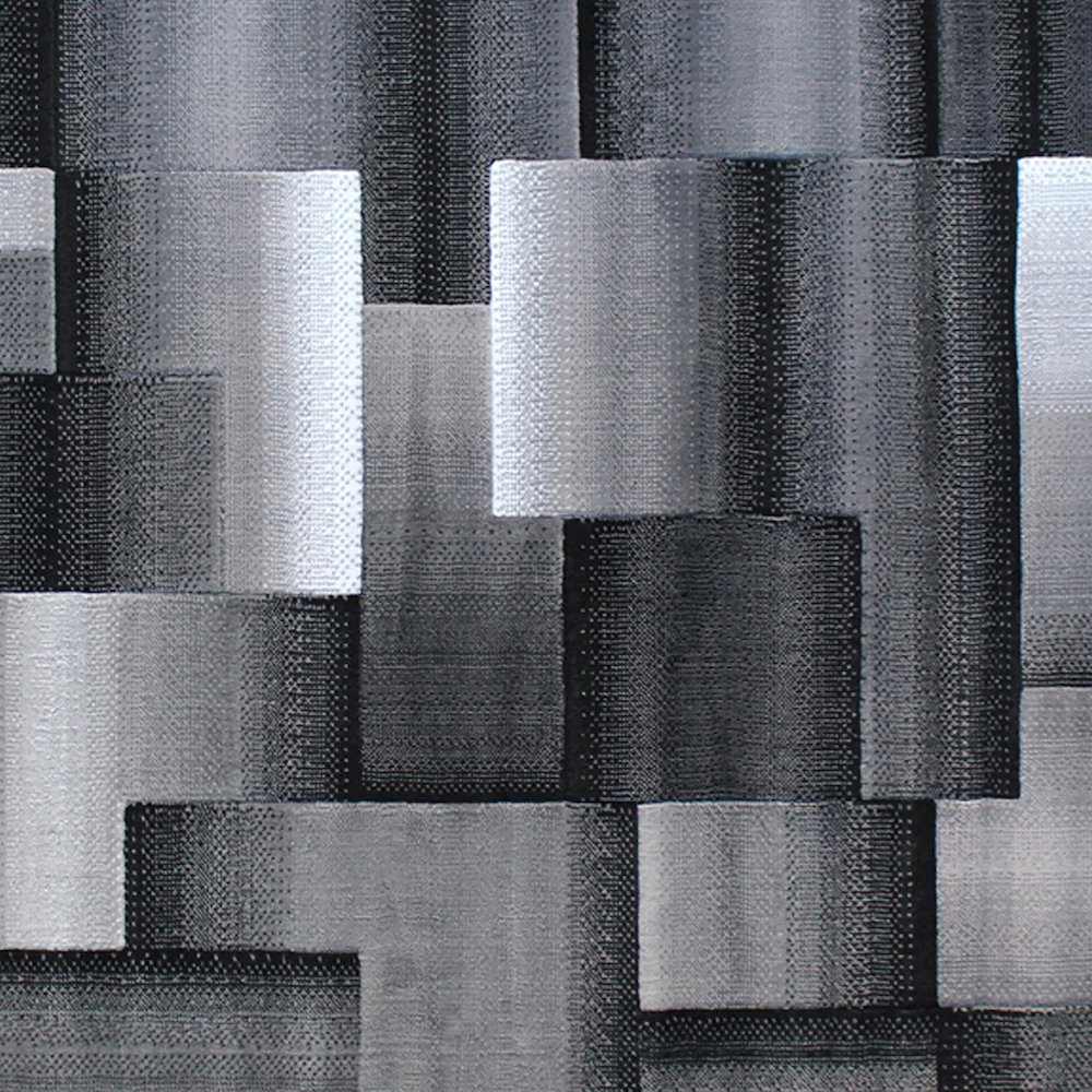 5' x 7' Gray Color Blocked Area Rug - Olefin Rug. Picture 7