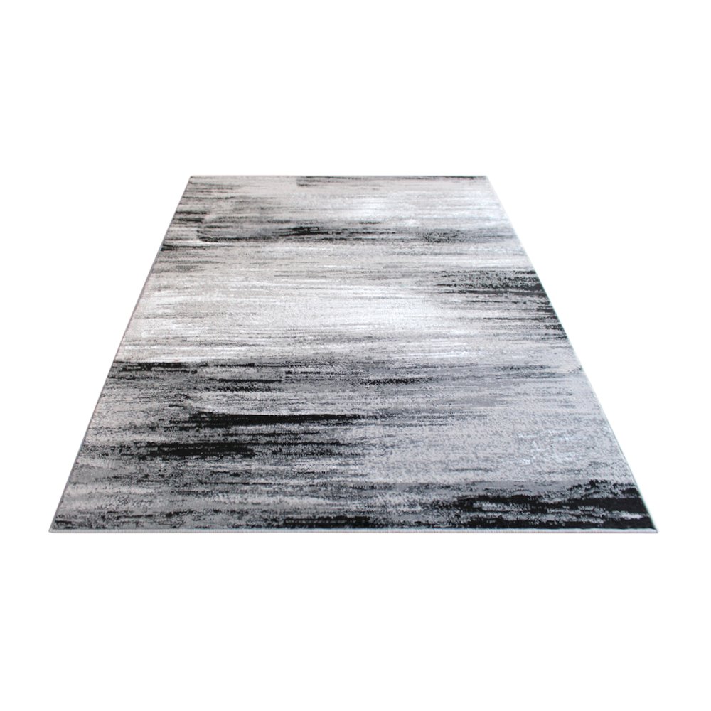 5' x 7' Gray Scraped Design Area Rug - Olefin Rug with Jute Backing. Picture 6