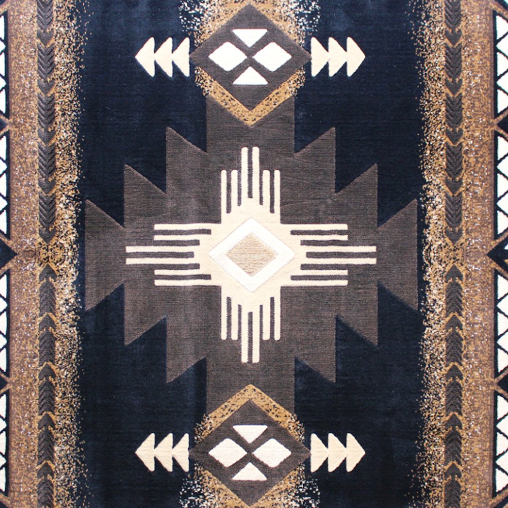 8' x 10' Black Traditional Southwestern Area Rug - Olefin Fibers. Picture 7