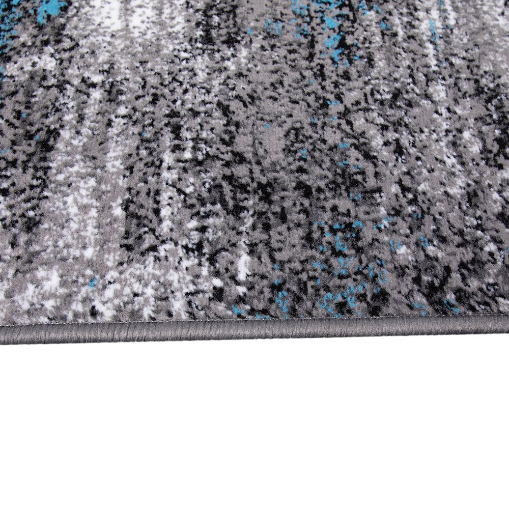 2' x 10' Blue Abstract Area Rug - Olefin Rug. Picture 8