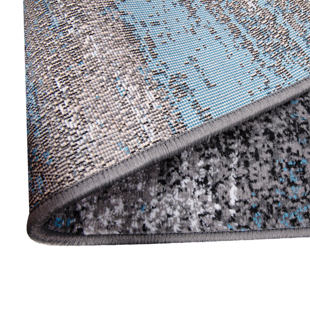 2' x 10' Blue Abstract Area Rug - Olefin Rug. Picture 9