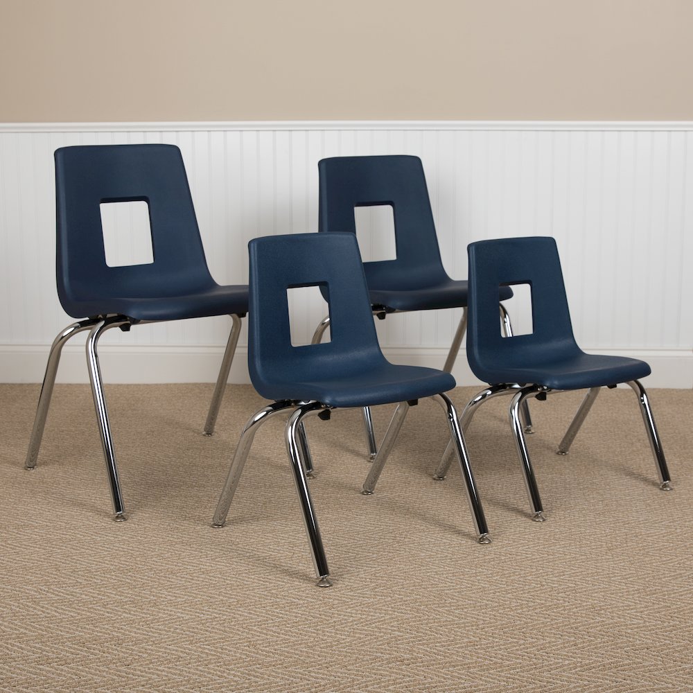 Advantage Navy Student Stack School Chair - 12-inch. Picture 2