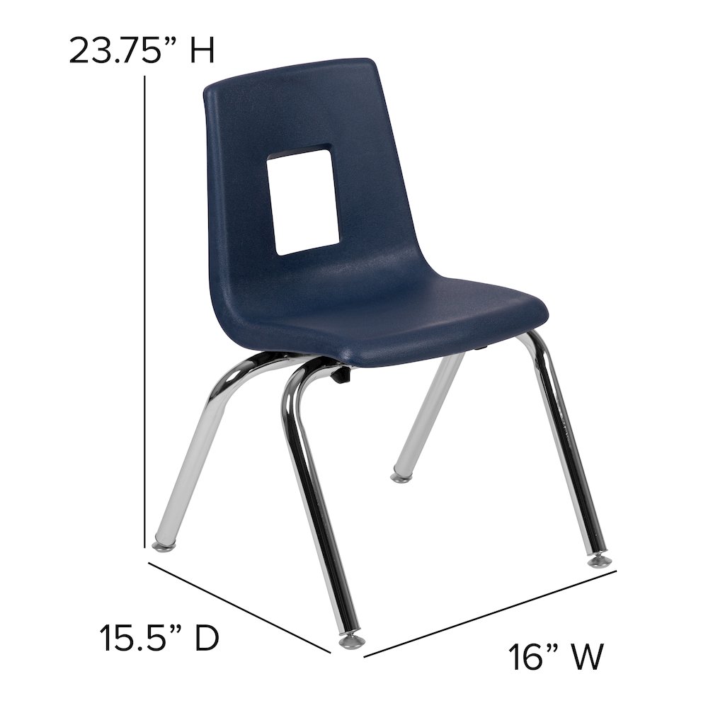 Advantage Navy Student Stack School Chair - 14-inch. Picture 4