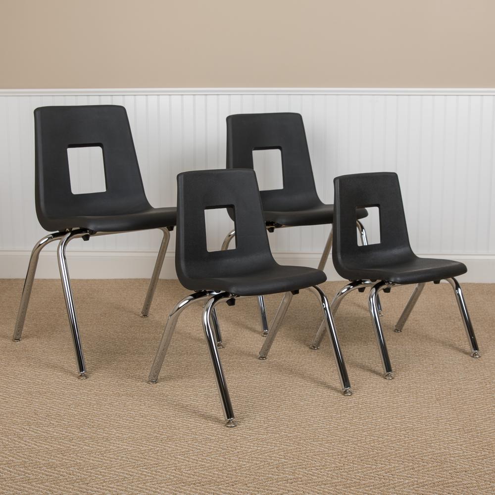 Advantage Black Student Stack School Chair - 16-inch. Picture 1