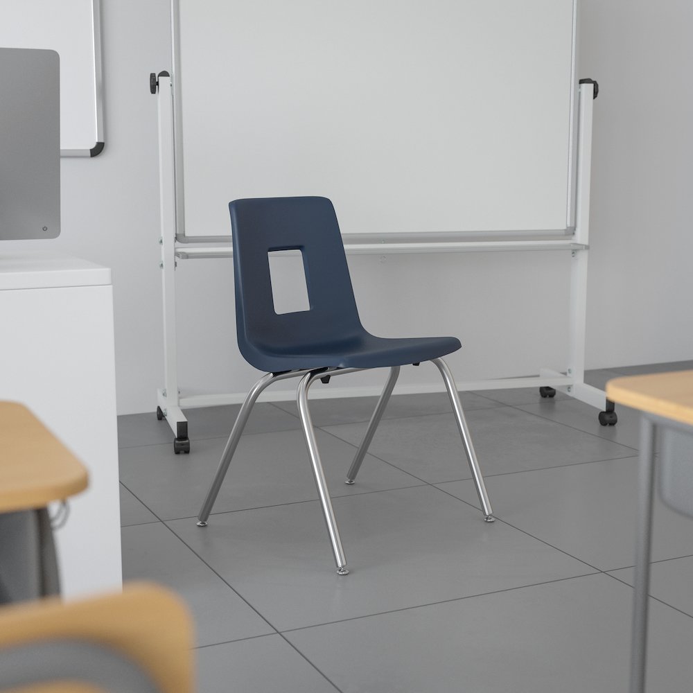 Advantage Navy Student Stack School Chair - 16-inch. Picture 2