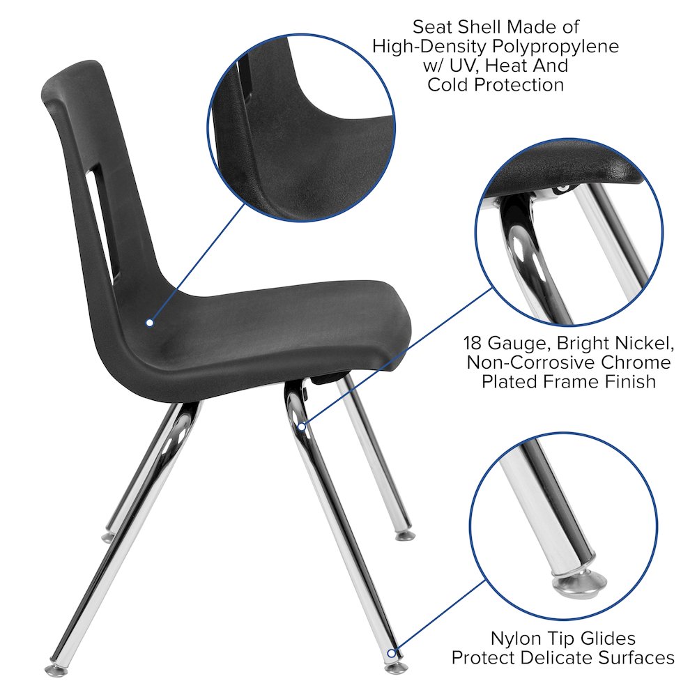 Advantage Black Student Stack School Chair - 18-inch. Picture 3