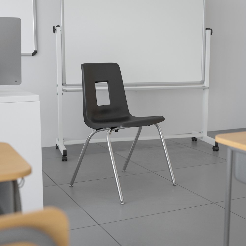 Advantage Black Student Stack School Chair - 18-inch. Picture 2