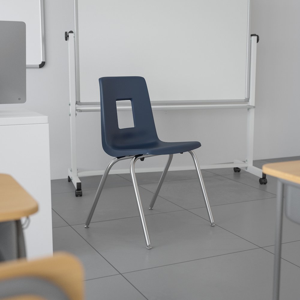 Navy Student Stack School Chair - 18-inch. Picture 35