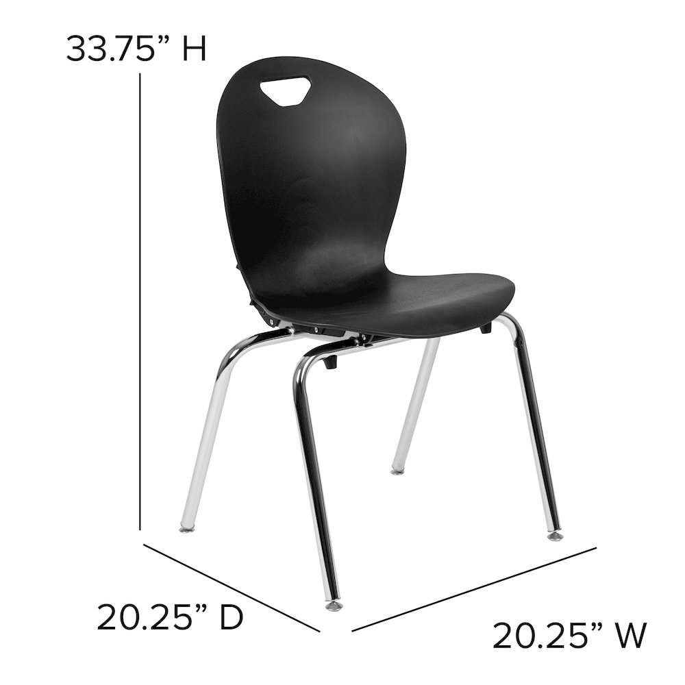 Advantage Titan Black Student Stack School Chair - 18-inch. Picture 4