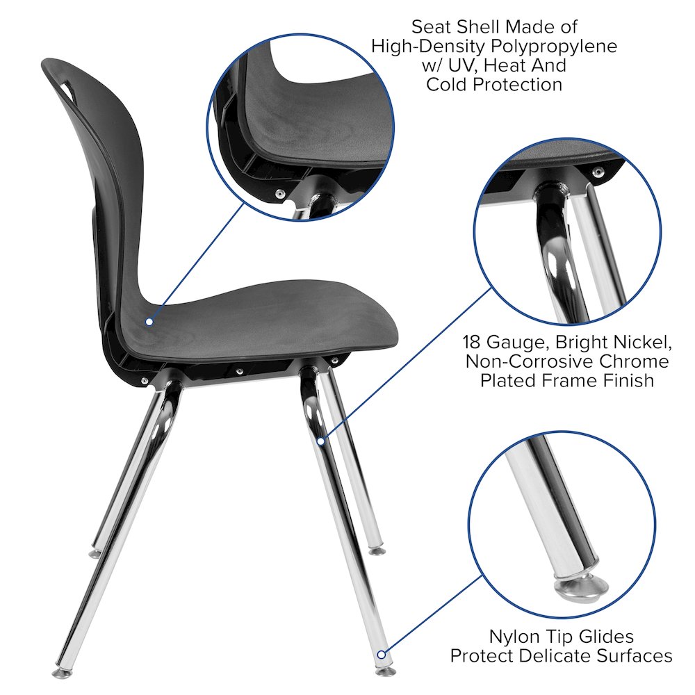 Advantage Titan Black Student Stack School Chair - 18-inch. Picture 3