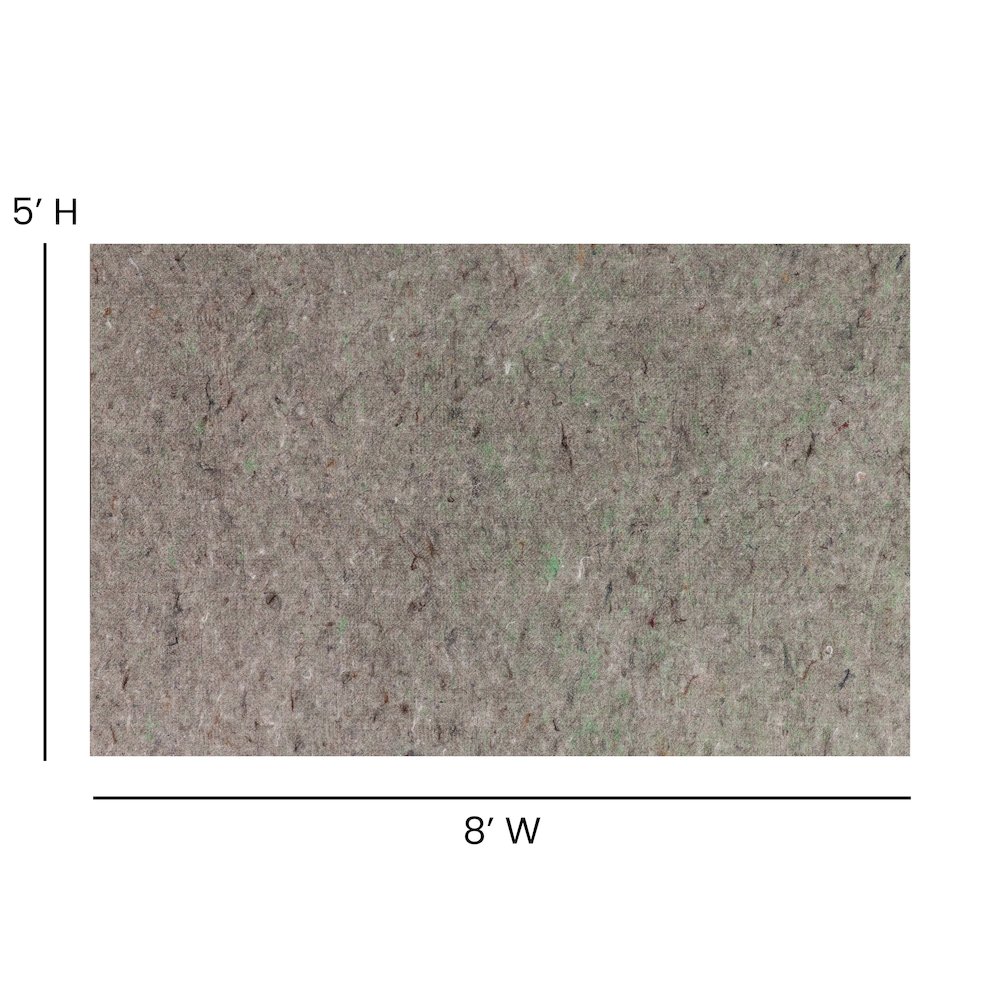 Slide-Stop Cushion Rug Pad, 1/4" Thick, for 5'x8' Area Rug, Gray. Picture 5