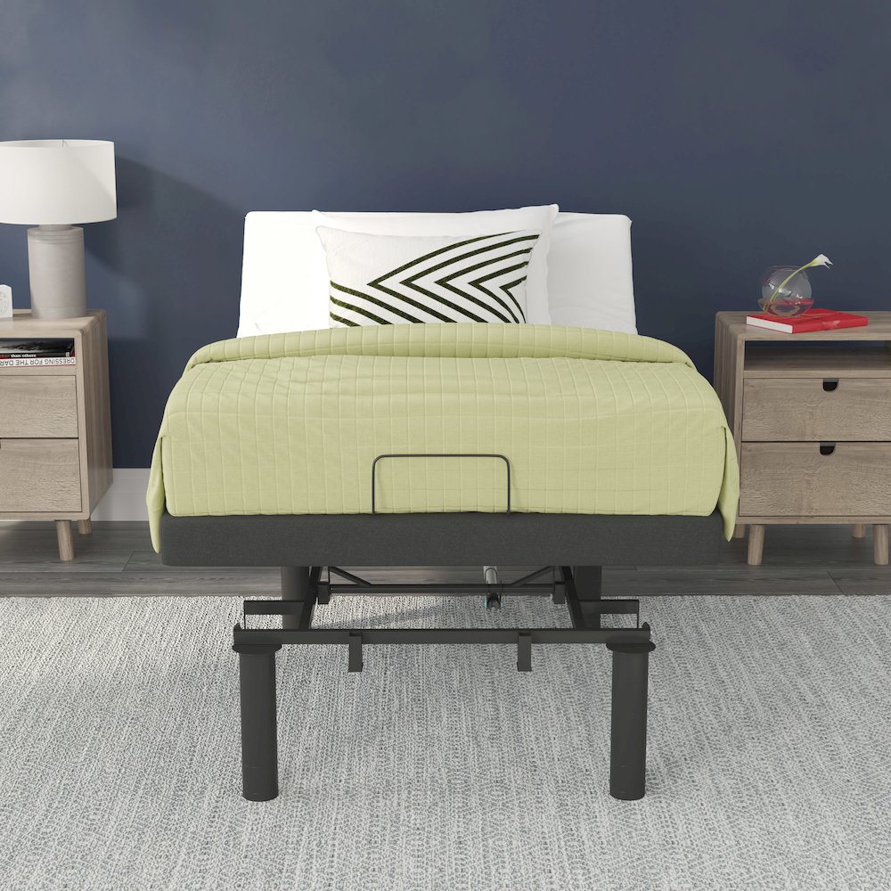 Adjustable Upholstered Bed Base & Independent Head/Foot Incline -Twin XL - Black. Picture 9