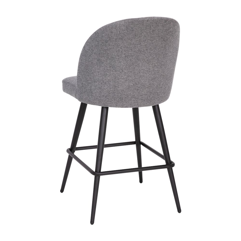 Set of 2 High Back Armless 26" Counter Stools Gray Faux Linen-Set of 2. Picture 9