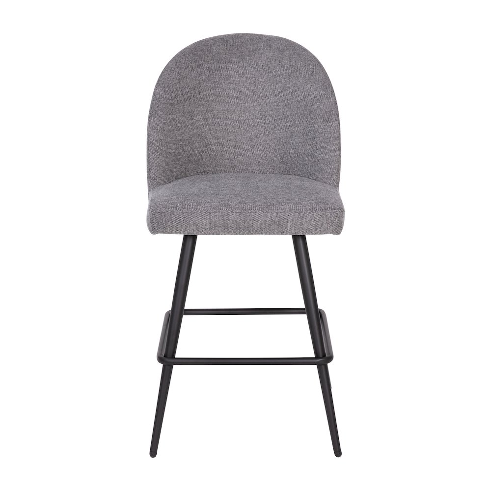 Set of 2 High Back Armless 26" Counter Stools Gray Faux Linen-Set of 2. Picture 12