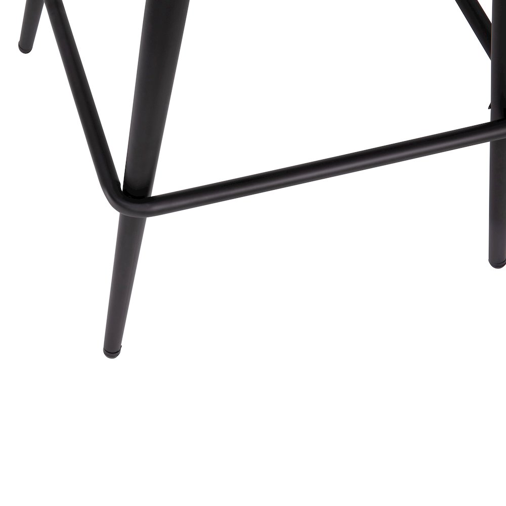 Set of 2 High Back Armless 26" Counter Stools Gray Faux Linen-Set of 2. Picture 10