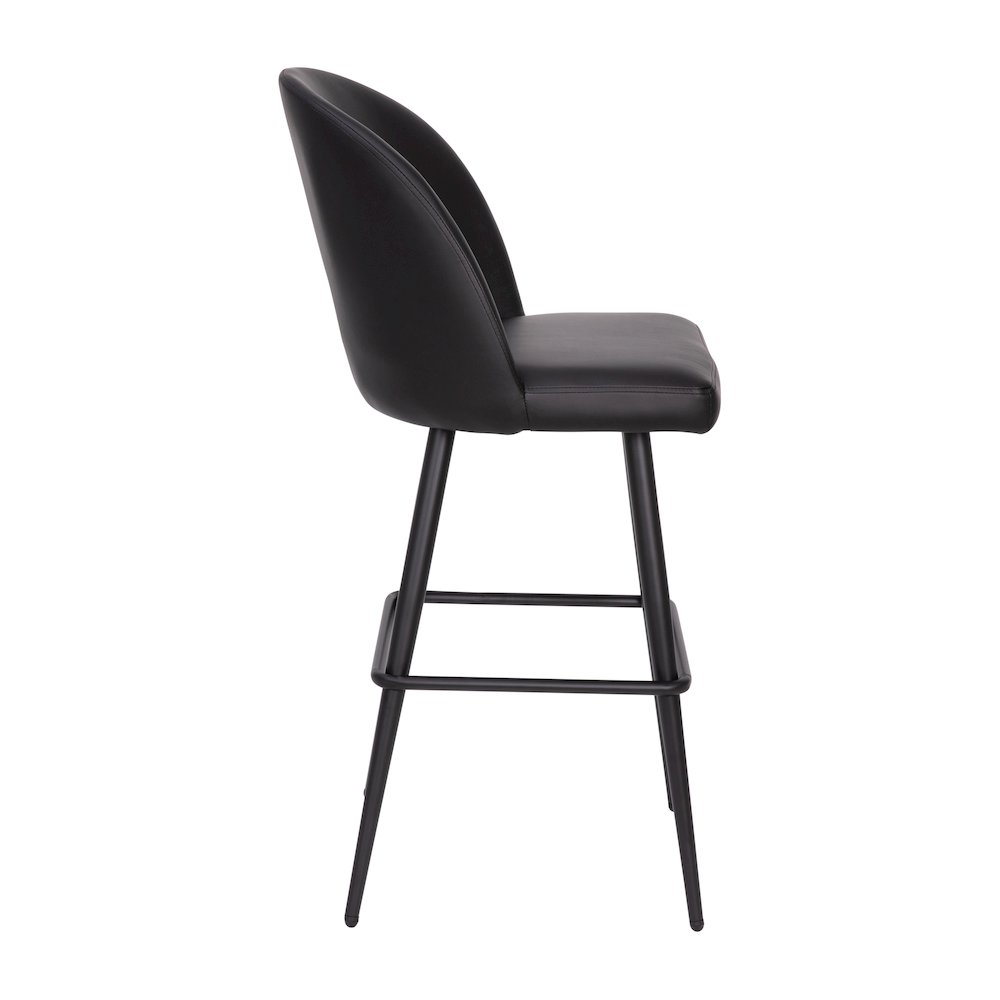 30" High Back Armless Barstools, Black LeatherSoft-Set of 2. Picture 11