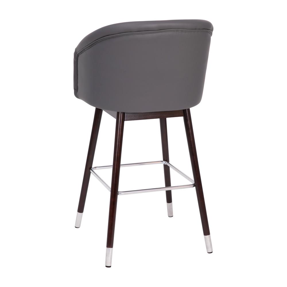 30" Mid-Back Barstoo, Gray LeatherSoft/Silver Accents. Picture 8