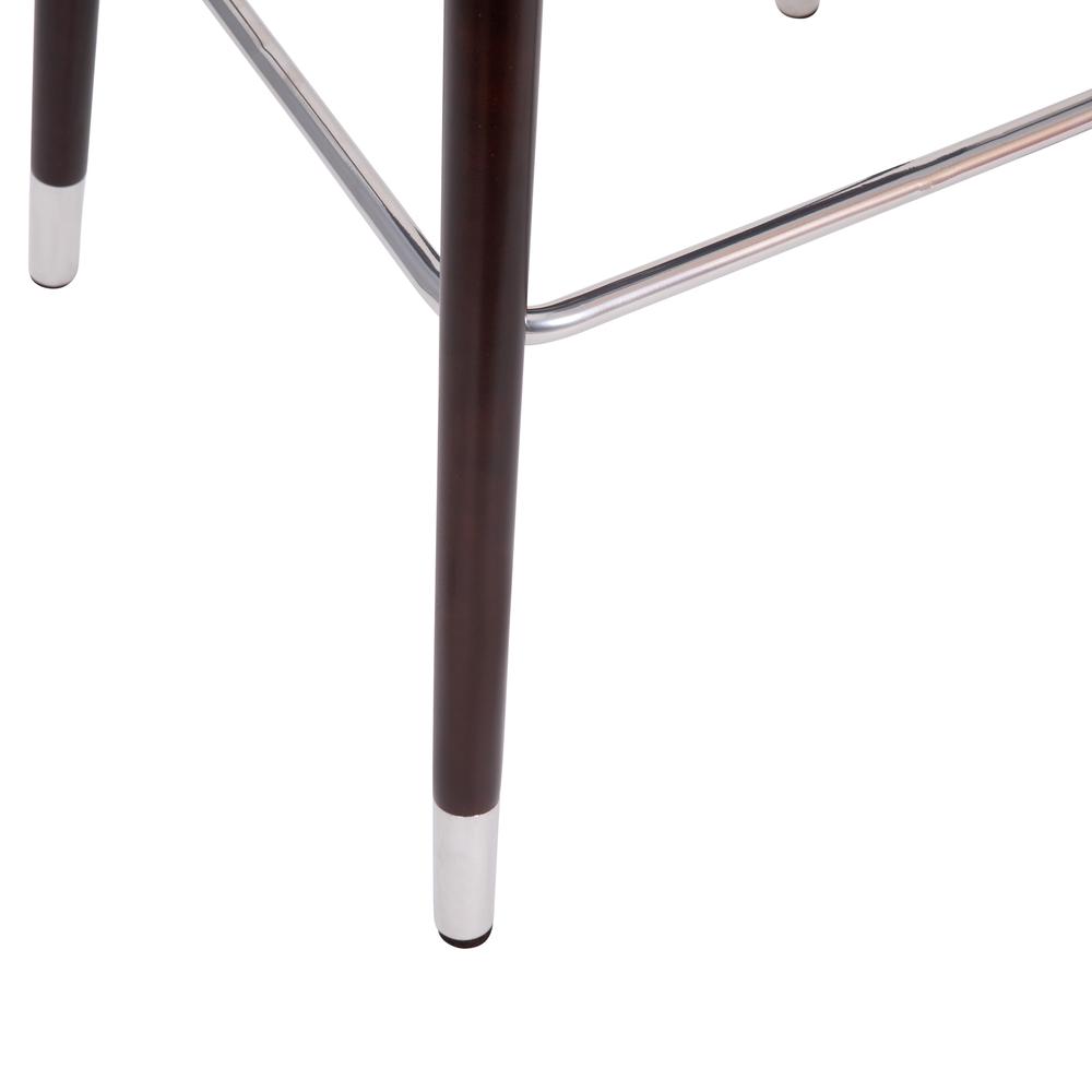 30" Mid-Back Barstoo, Gray LeatherSoft/Silver Accents. Picture 9