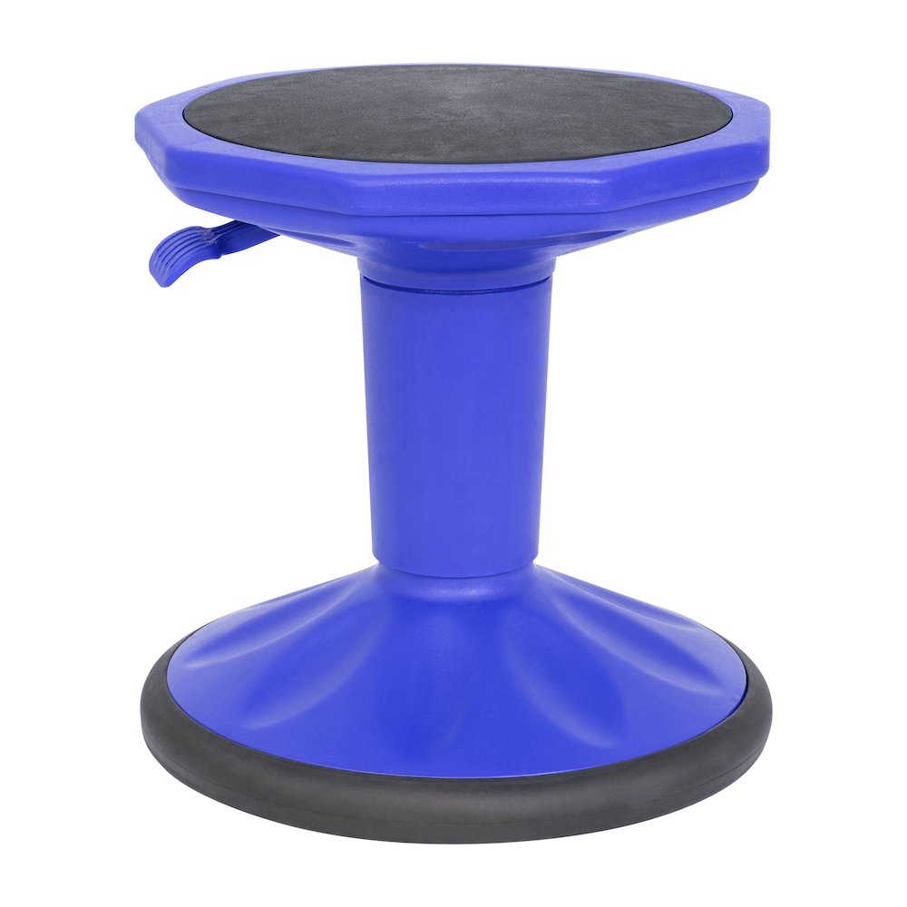 Adjustable Height Kids Active Stool with Bottom in Blue, 14" - 18" Seat Height. Picture 1