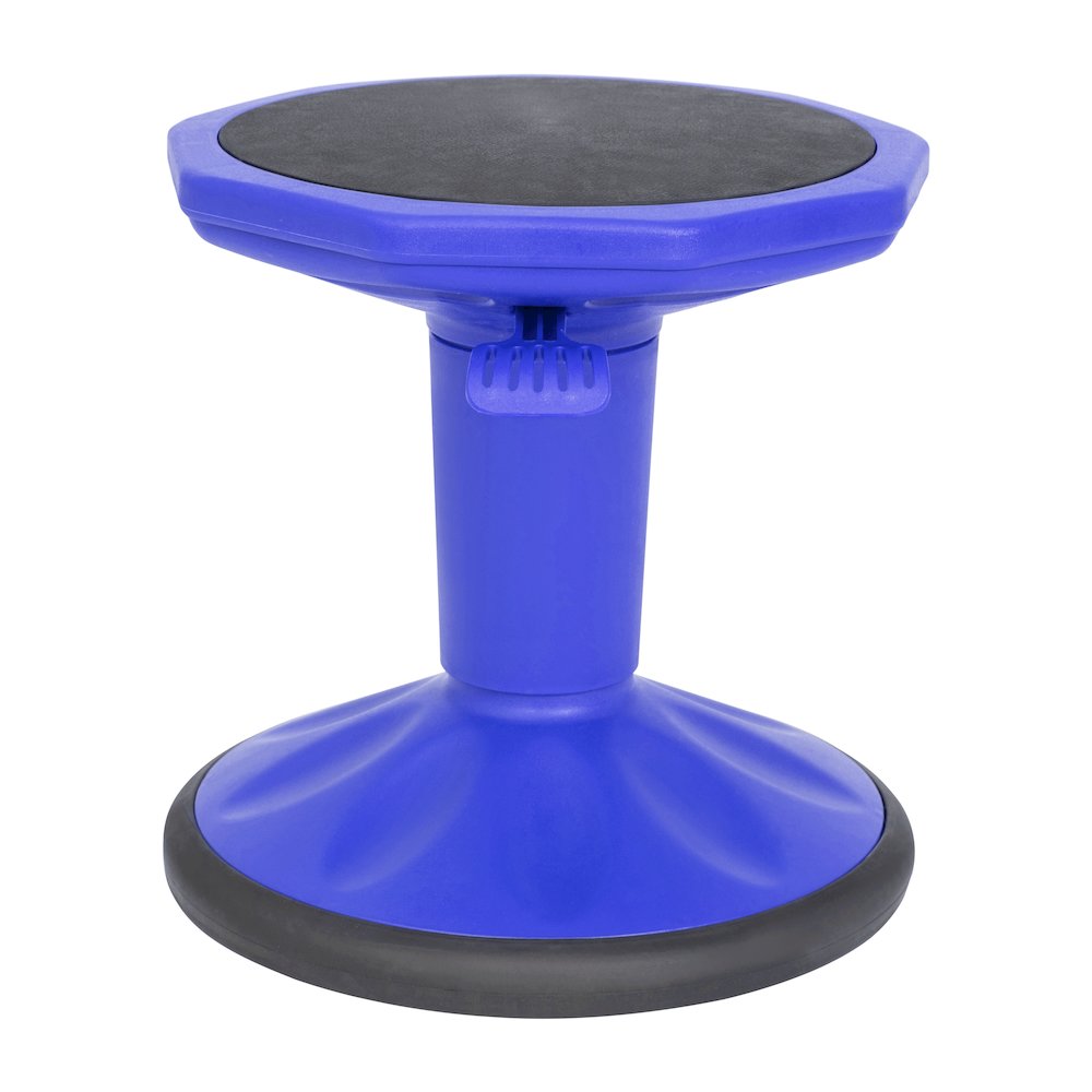 Adjustable Height Kids Active Stool with Bottom in Blue, 14" - 18" Seat Height. Picture 11