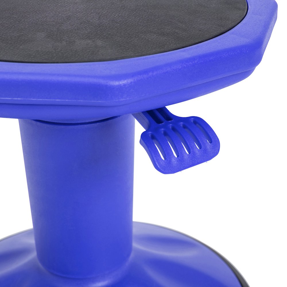 Adjustable Height Kids Active Stool with Bottom in Blue, 14" - 18" Seat Height. Picture 10