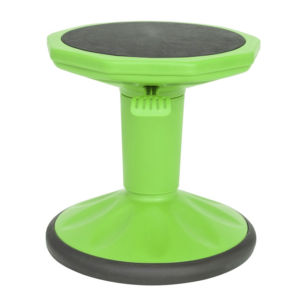 Adjustable Height Kids Active Stool with Bottom in Green, 14" - 18" Seat Height. Picture 11