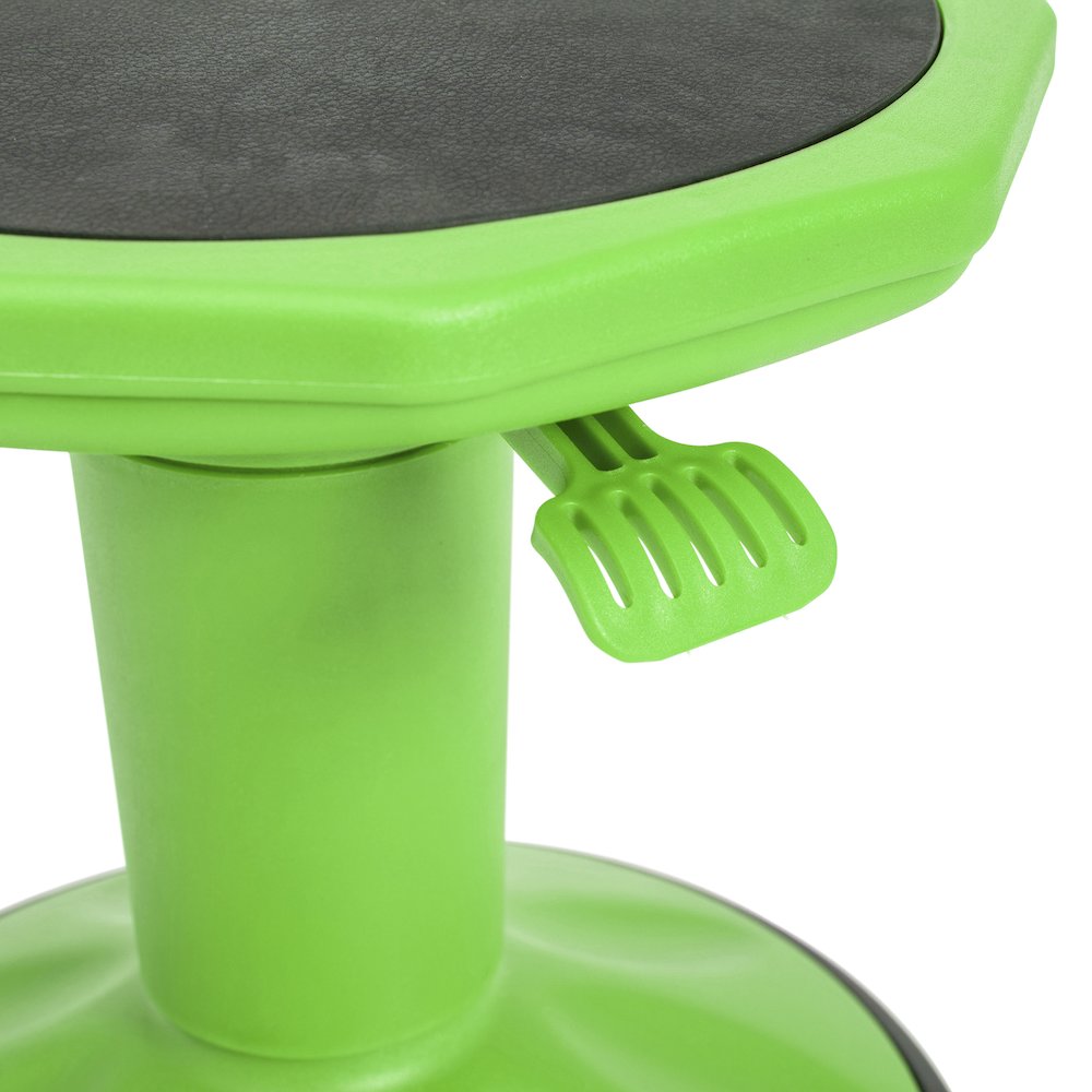 Adjustable Height Kids Active Stool with Bottom in Green, 14" - 18" Seat Height. Picture 10