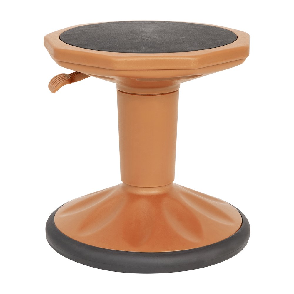 Adjustable Height Kids Active Stool with Bottom in Orange, 14" - 18" Seat Height. Picture 1