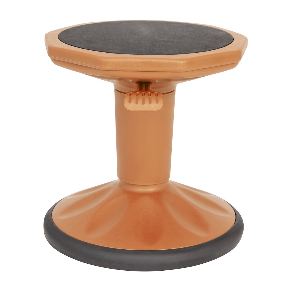 Adjustable Height Kids Active Stool with Bottom in Orange, 14" - 18" Seat Height. Picture 11