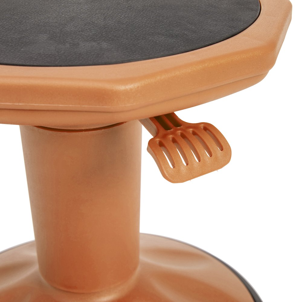 Adjustable Height Kids Active Stool with Bottom in Orange, 14" - 18" Seat Height. Picture 10