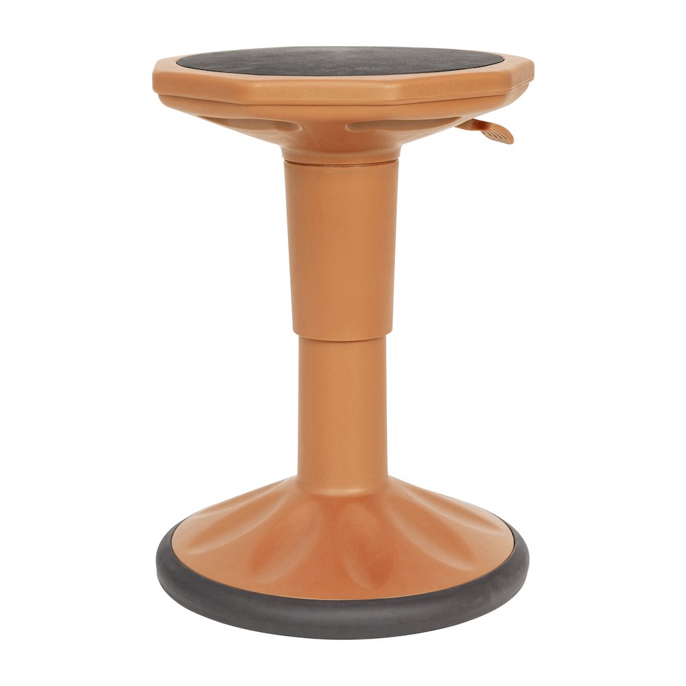 Adjustable Height Kids Active Stool with Bottom in Orange, 14" - 18" Seat Height. Picture 15