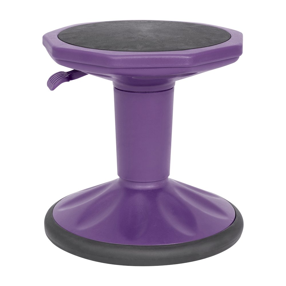 Adjustable Height Kids Active Stool with Bottom in Purple, 14" - 18" Seat Height. Picture 1