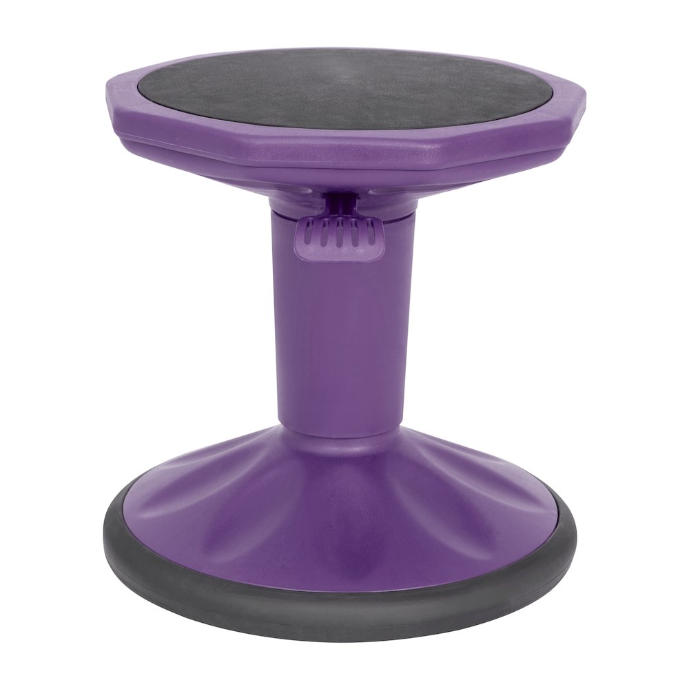 Adjustable Height Kids Active Stool with Bottom in Purple, 14" - 18" Seat Height. Picture 11