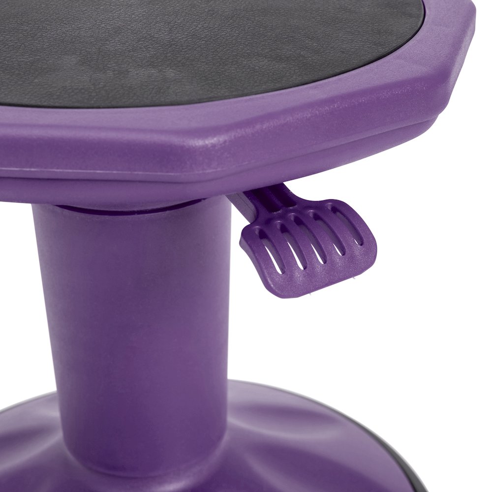 Adjustable Height Kids Active Stool with Bottom in Purple, 14" - 18" Seat Height. Picture 10
