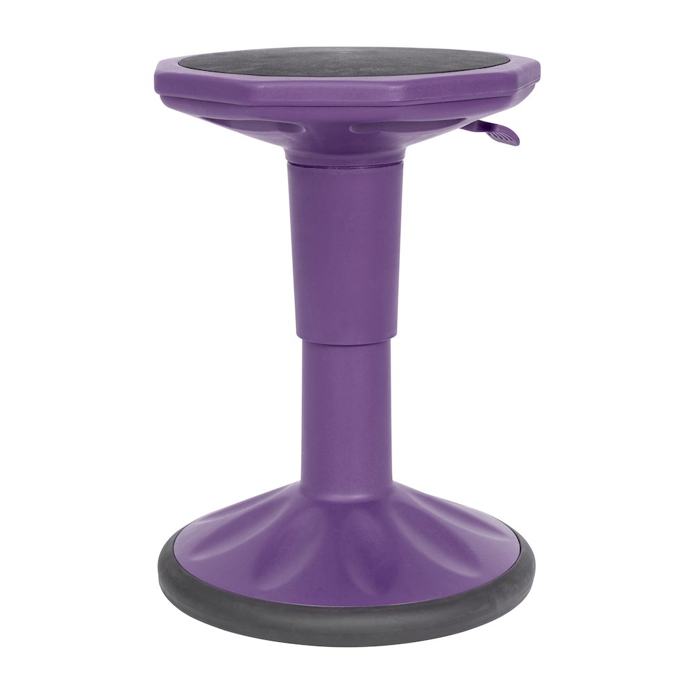 Adjustable Height Kids Active Stool with Bottom in Purple, 14" - 18" Seat Height. Picture 15