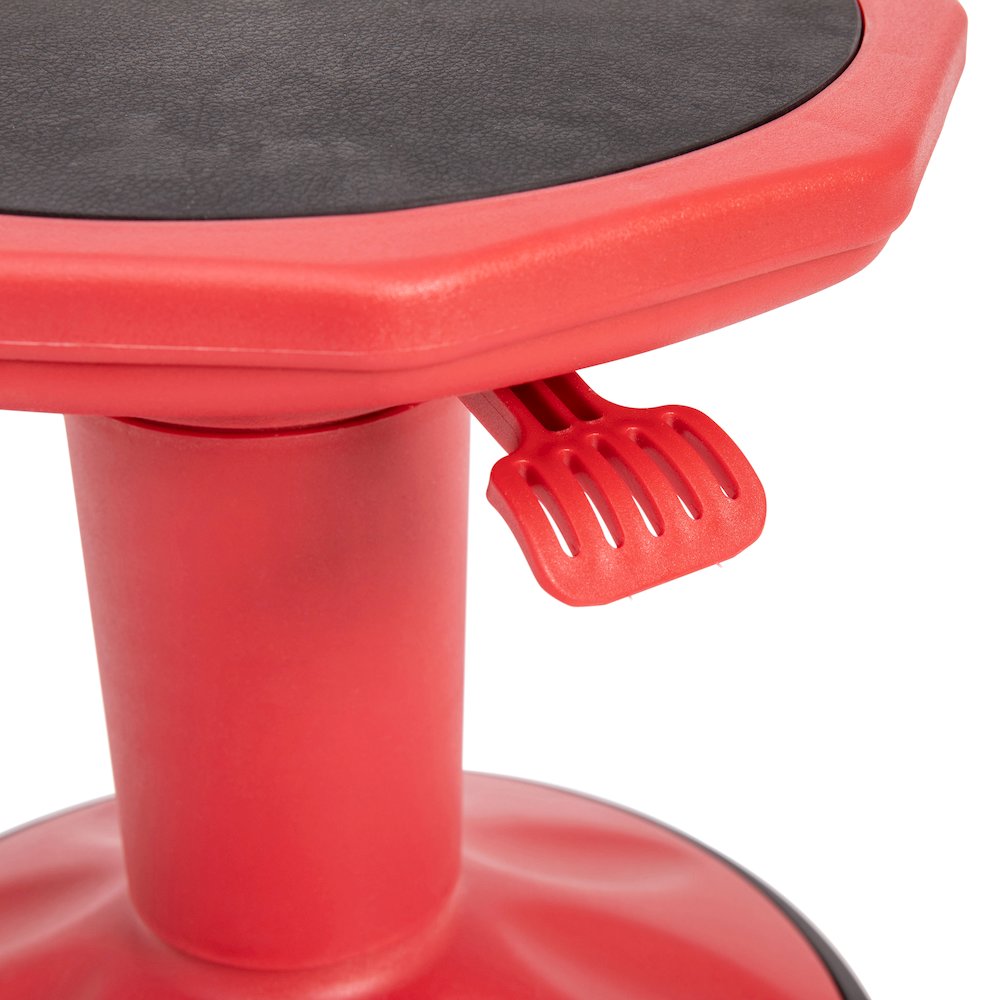 Adjustable Height Kids Active Stool with Bottom in Red, 14" - 18" Seat Height. Picture 10