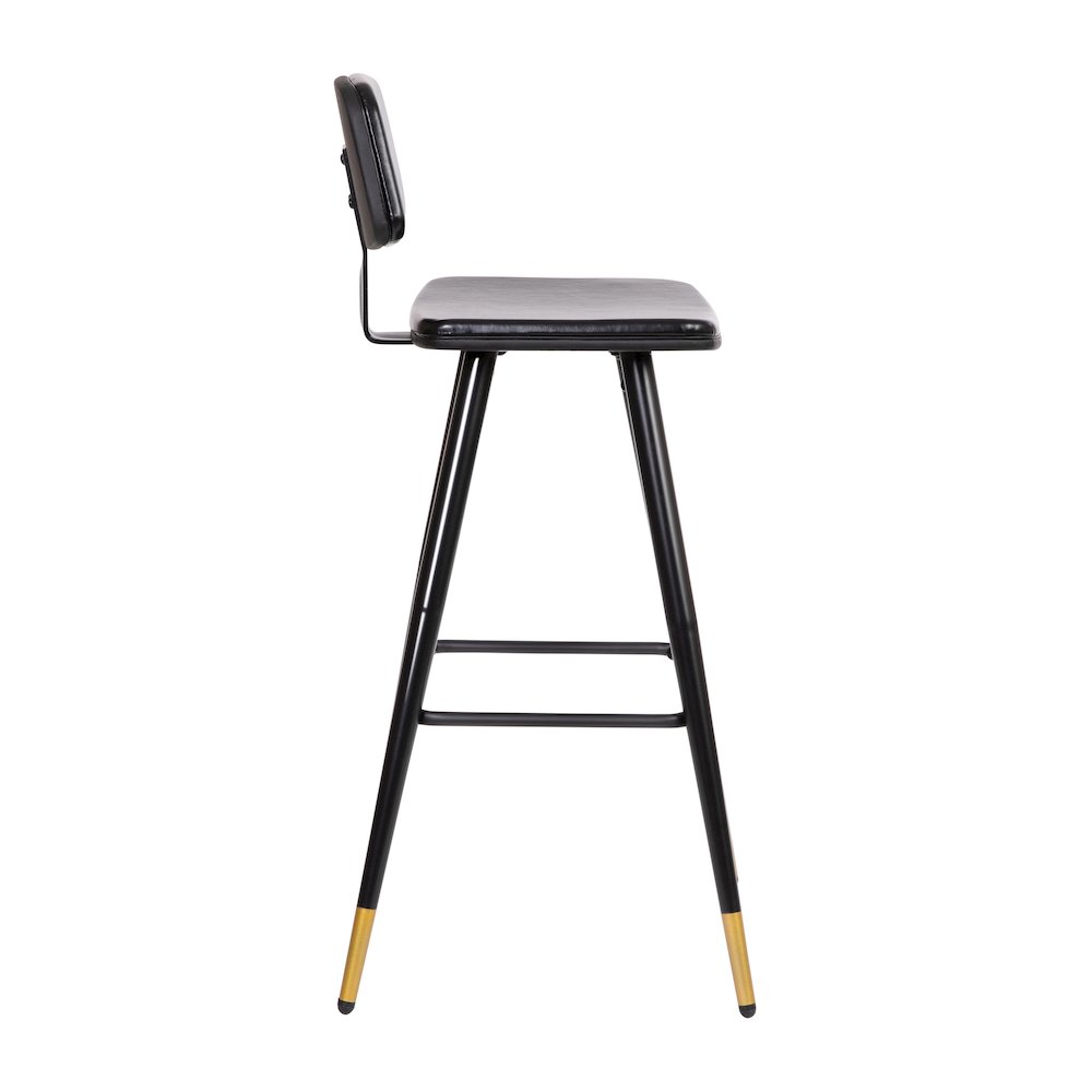 Low Back Barstools-Black Upholstery-Black Iron Frame--Set of 2. Picture 11