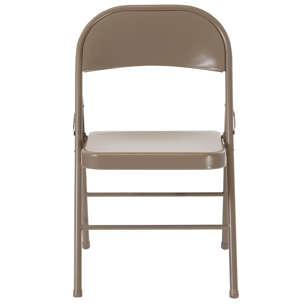 Double Braced Gray Metal Folding Chair. Picture 13