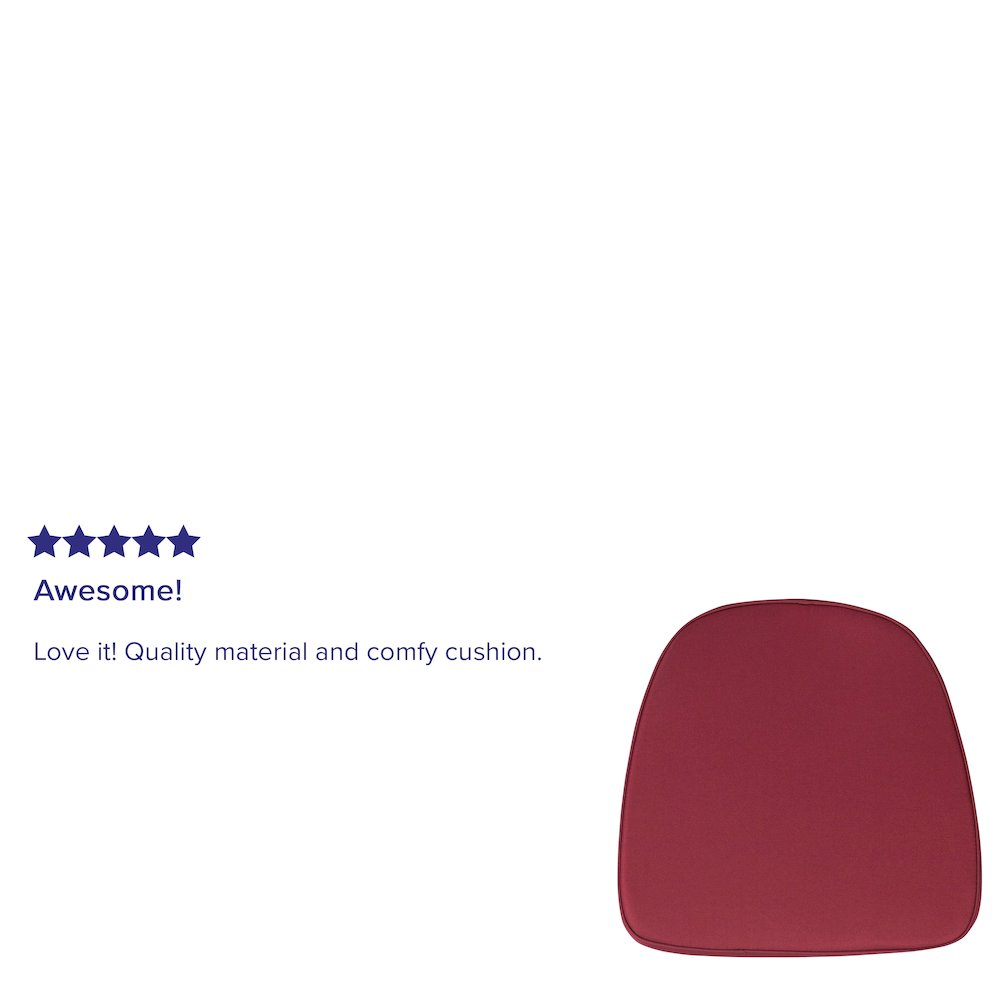 Soft Burgundy Fabric Chiavari Chair Cushion. Picture 3