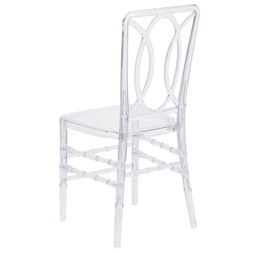 Elegance Crystal Ice Stacking Chair with Designer Back. Picture 7