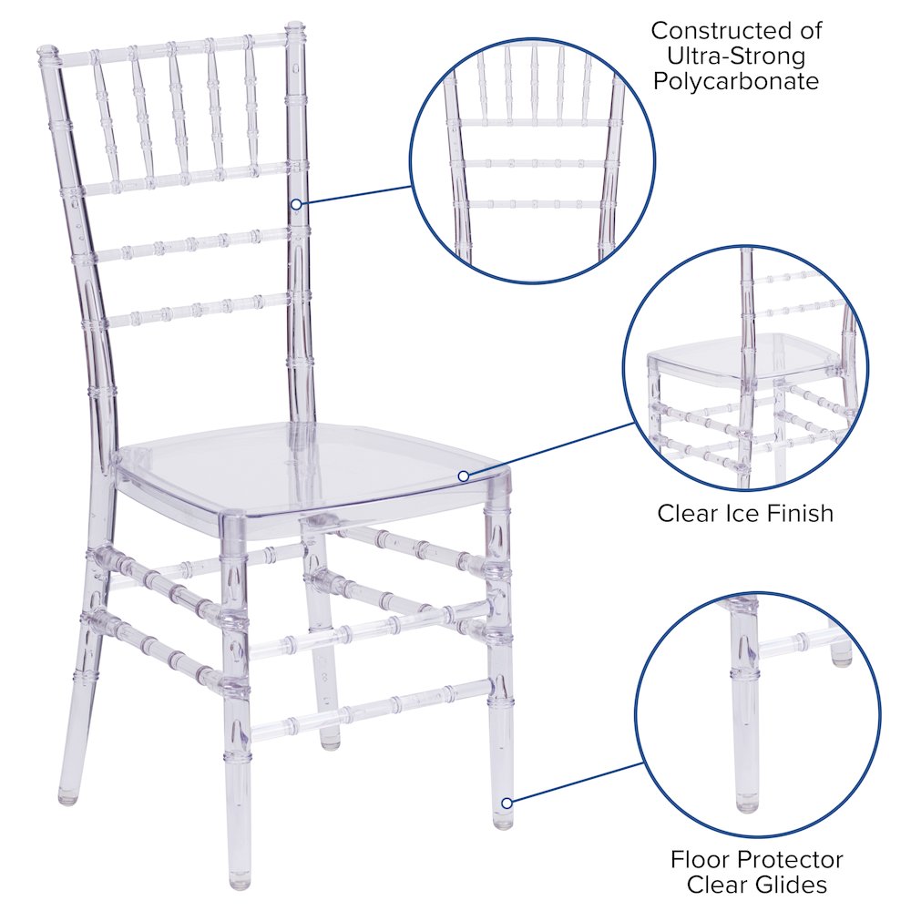 Elegance Crystal Ice Stacking Chiavari Chair. Picture 5