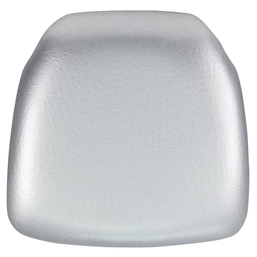 Hard Silver Vinyl Chiavari Chair Cushion. Picture 1