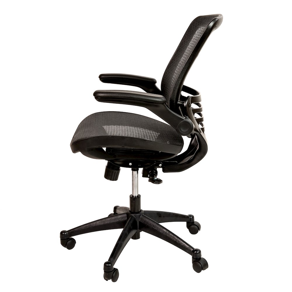 Mid-Back Black Mesh Executive Swivel Office Chair with Black Frame. Picture 10