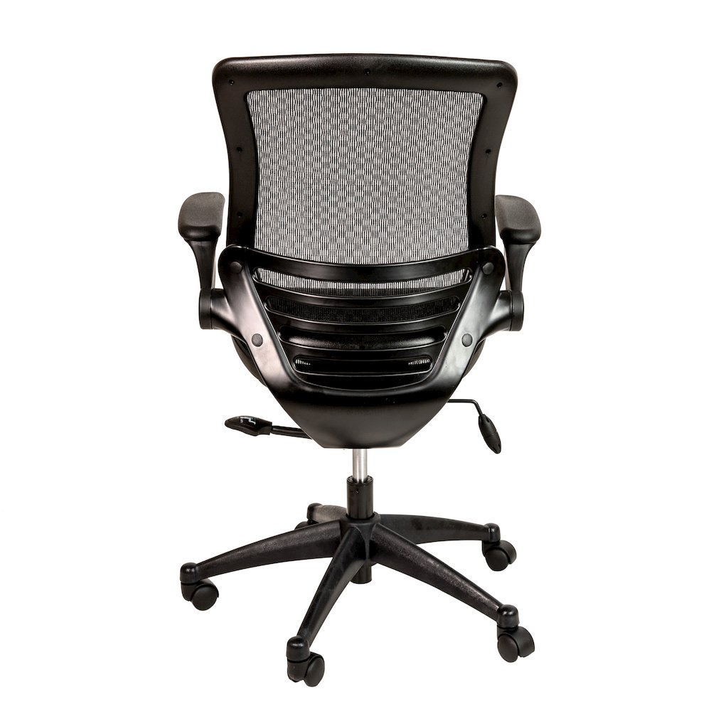 Mid-Back Black Mesh Executive Swivel Office Chair with Black Frame. Picture 8