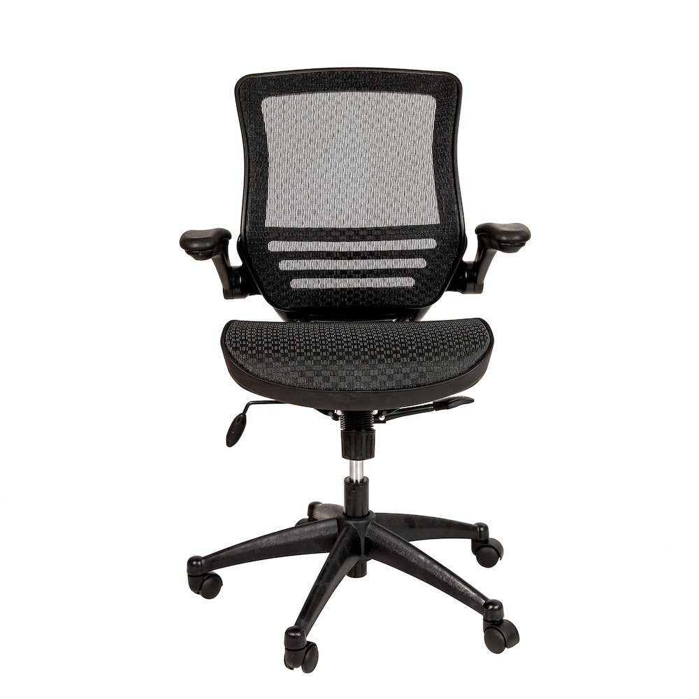 Mid-Back Black Mesh Executive Swivel Office Chair with Black Frame. Picture 11
